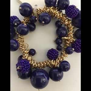 Crown & Ivy purple beads stretch bracelet